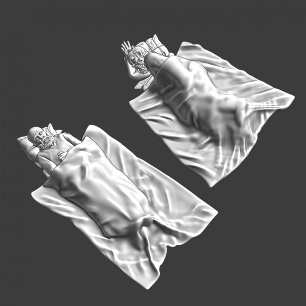 NCM121 Two medieval men sleeping Medieval