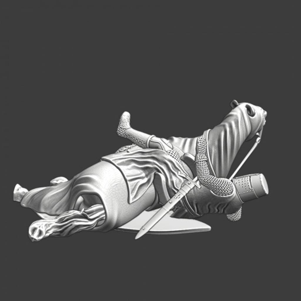 NCM131 Wounded knight lying under his horse Medieval